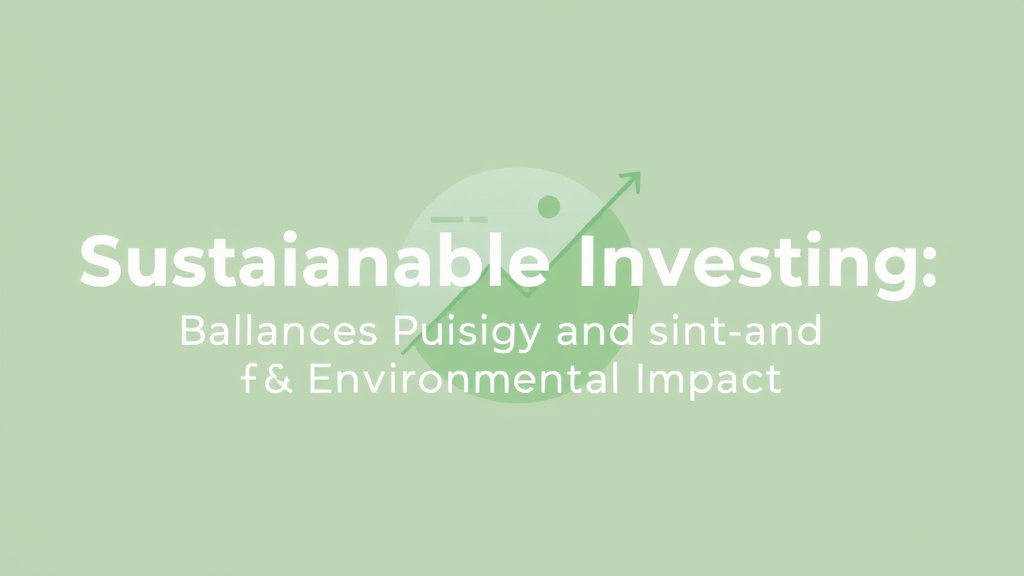 Sustainable Investing: Balancing Profits and Environmental Impact